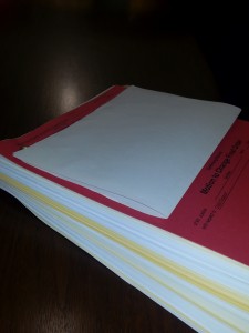 Photo of Court documents for a motion to vary child support Ontario